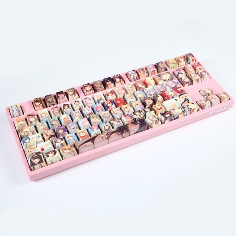 Japanese Anime Characters Design Keycaps For Cherry Mx Switch Mechanical Gaming Keyboard XDA 5 Side Sublimation PBT 108 Key Caps ► Photo 1/4