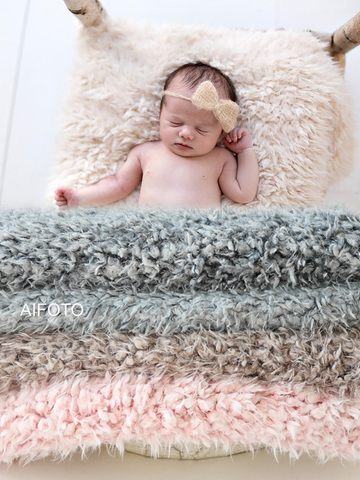 2022 Newborn Backdrop Faux Fur Flokati Rug Blanket Shoot Studio Accessories Set for Baby Photography Props Basket Stuffer Posing ► Photo 1/6