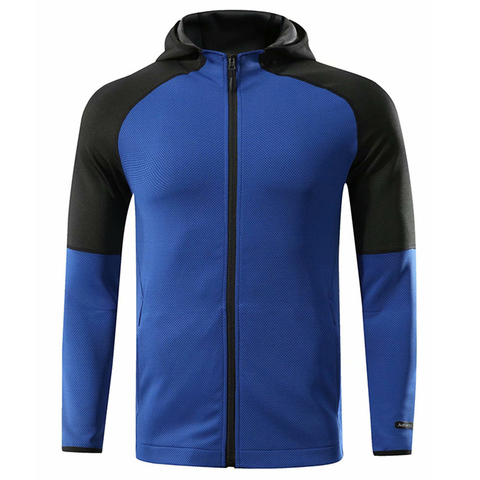 Hooded Fitness Sport Jacket Coat Men Quick Dry Running Jacket Zipper Hoody Sweatshirt Sportswear Gym Hoodies Training Clothing ► Photo 1/6