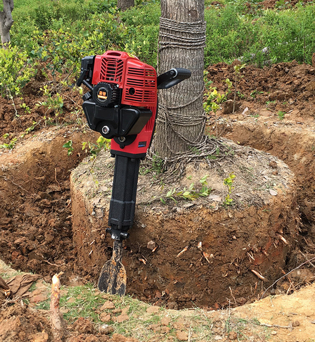 Multi-function tree-digging machine,seedling-raising machine,oil pickaxe drill bit earthball digger,ditching,broken stone ► Photo 1/6