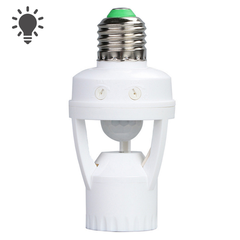 AC 100-240V E27 Lamp Holder Socket Converter With PIR Motion Sensor Ampoule E27 Lamp Base Intelligent Light Bulb Switch ► Photo 1/6
