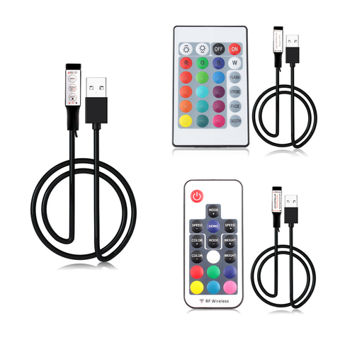 USB LED RGB Remote Controller Light 5 12 24 V Volt 3 17 24 Key Wireless RGB USB IR RF Remote Controller 5V 12V 24V USB LED Strip ► Photo 1/6