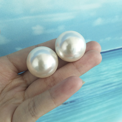 2cm Big Simulated Pearl Earrings Temperament Simple Personality White Statement Earrings For Women Korean Earrings  Jewelry Gift ► Photo 1/6