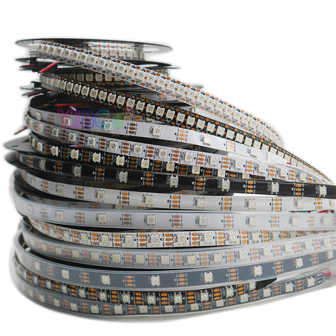 WS2812B Smart pixel led strip light;1m/2m/3m/4m/5m WS2812 IC;30/60/144 pixels/leds/m;IP30/IP65/IP67,DC5V led lamp tape ► Photo 1/6