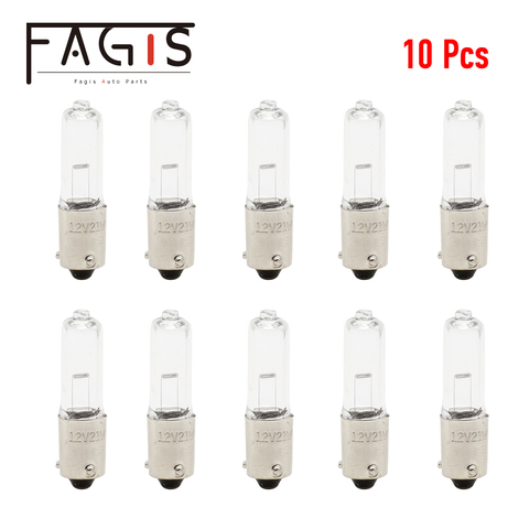 Fagis 10 Pcs 1156 BAY9S H21W 12V 21W Halogen Brake Indicator Signal Lamp Car Light Bulb Quartz Glass Halogen Clearance Lights ► Photo 1/3