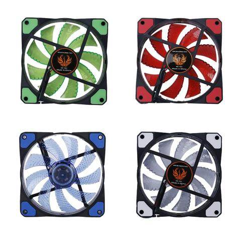 120mm 15 LED Ultra Silent Computer PC Case Cooling Fan CPU Cooler 12V With Rubber Quiet Molex Connector 3/4Pin Plug Fans Cooler ► Photo 1/6