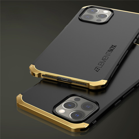 Armor Aluminum Metal case For iPhone 12 11 Pro Max Shockproof Back Cover for iphone 12 Pro XS MAX XR 6 6s 7 8 Plus X Back Coques ► Photo 1/6