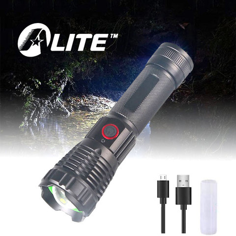 Powerful XHP90 LED Flashlight Zoom USB Rechargeable Type-C Interface Power Bank 26650 Handheld Torch Light For Outdoor Camping ► Photo 1/6