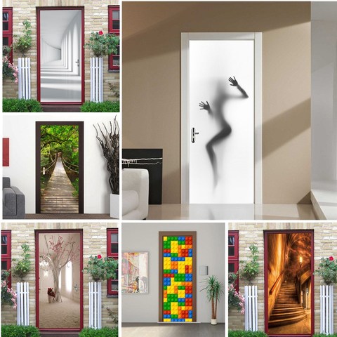 3D Sexy Girl Door Sticker Home Decor Living Room Bedroom Art Poster Wall Mural Decals Peel and Stick Wallpaper Vinyl deursticker ► Photo 1/6