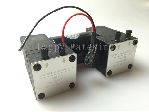 Double Head 25W Small Vacuum Pump 12V/24V/220V-70Kpa Diaphragm Air Pump Air Compressor 180Kpa 15L/MIN Air Flow ► Photo 1/4