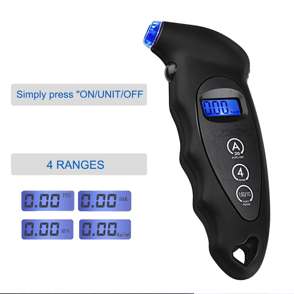 150PSI LCD Backlight Digital Tire Tyre Pressure Gauge For Car Auto Motorcycle 