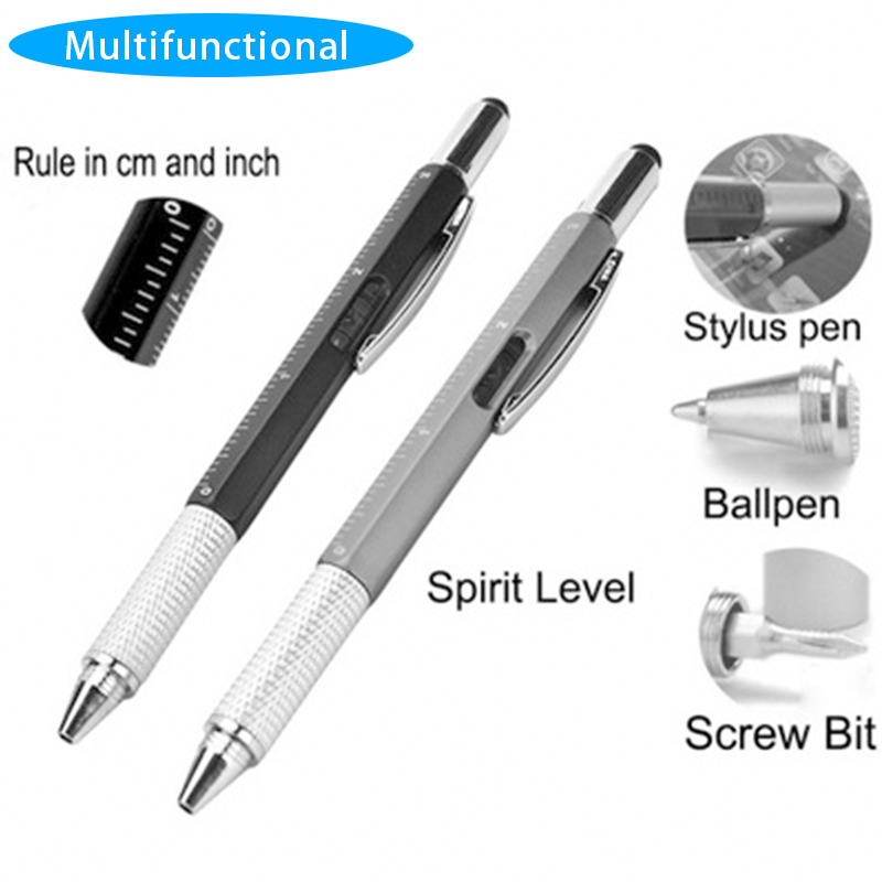 In 1 Scale Level Screwdriver Ruler Multi-functional Tool Ballpoint Pen