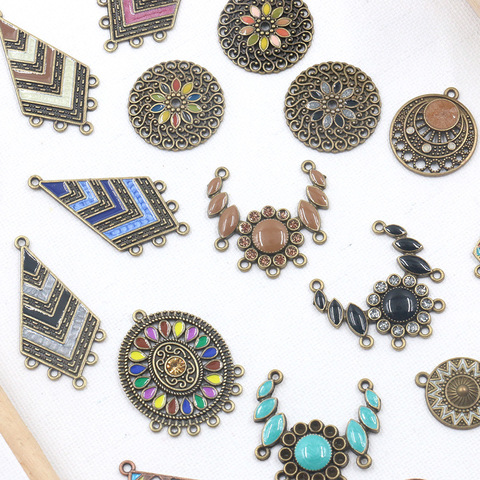 10pcs Enamel Metal Charms Earring Chandelier Connectors Drops Bails Wholesale lot for Jewelry Making DIY Findings ► Photo 1/3