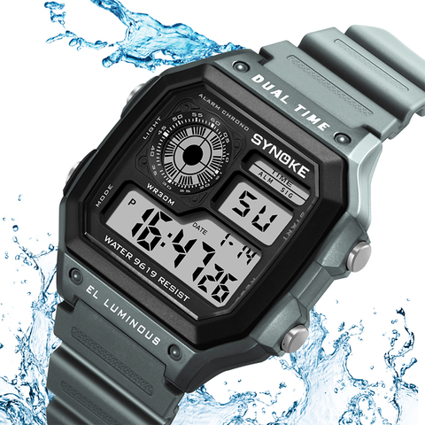 SYNOKE Military Sports Watch Shock Digital Watch LED Men Clocks Relojes Deportivos Waterproof Luminous Alarm Clock Male 2022 ► Photo 1/6