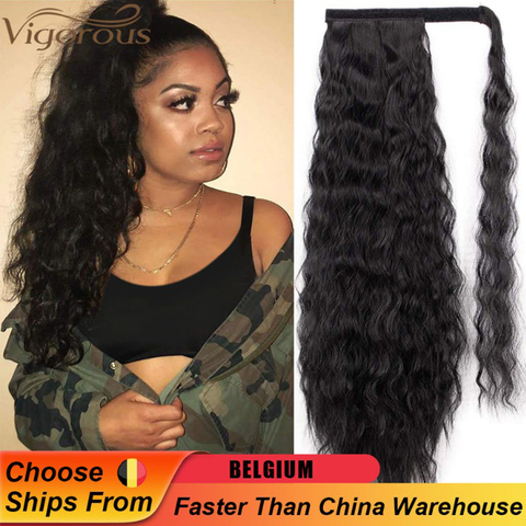 Vigorous Corn Wavy Long Ponytail Synthetic Hairpiece Wrap on Clip Hair  Extensions Ombre Brown Pony Tail Blonde Fack Hair - Price history & Review  | AliExpress Seller - MONIXI HAIR Official Store 