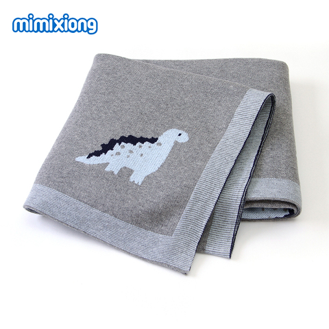 Baby Blankets Dinosaur Knitted Newborns Swaddle Wrap Envelopes for Stroller Sofa Bedding Crib Quilts 100*80cm Kids Cotton Covers ► Photo 1/6