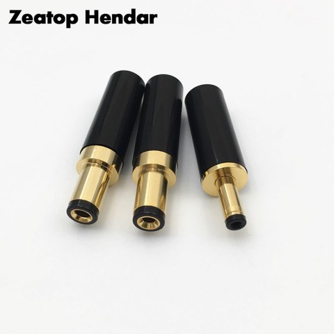 2Pcs Gold Plated Copper DC Power Plug 5.5 x 2.5 / 5.5 x 2.1 / 3.5 x 1.35 mm DC Male Jack with Wire Clamp Connector for Welding ► Photo 1/5
