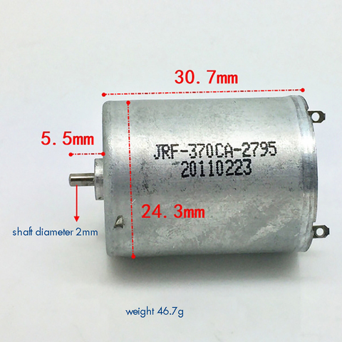 High Torque 370 Motor DC 3-12V 5400-19000 rpm Metal Brush Strong Magnetic Micro DC motor for Air Pump Shaft Diameter 2mm ► Photo 1/2