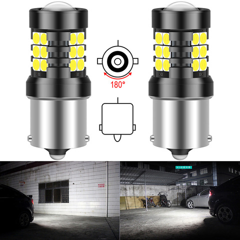 2pcs 1200LM P21W 1156 BA15S LED Canbus No Error Daytime Running Lights DRL Reversing lights For Sharan 7N 2010 - 2022 Passat B5 ► Photo 1/6