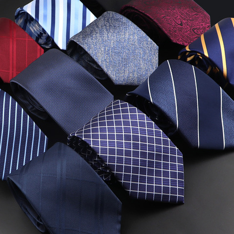 Classic Silk Men Plaid Neck Ties 8cm Striped Tie for Men Formal Wear Business Suit Wedding Party Gravatas Male Gift Accessory ► Photo 1/4