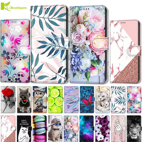 Stand Flip Phone Holster For Case Samsung Galaxy S20 FE S21 Ultra S20 S10 S9 Plus S10E S8 Case Cover Pattern Wallet Magnet Coque ► Photo 1/6