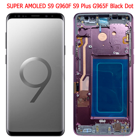 SUPER AMOLED S9 G960F LCD For Samsung Galaxy S9 PLUS G965F LCD Touch Screen With Frame Assembly For S9 G960F S9 Plus G965F LCD ► Photo 1/6