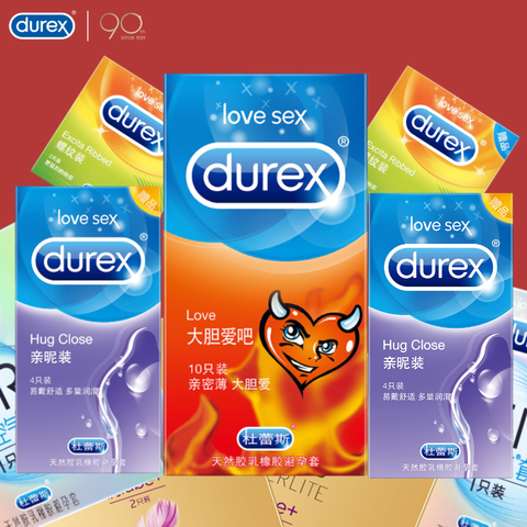 Durex Condoms Mixed Love Sex Ultra Thin Hug Close Extra Ribbed Lubricated Condones Adult Sex Toys For Male ► Photo 1/6