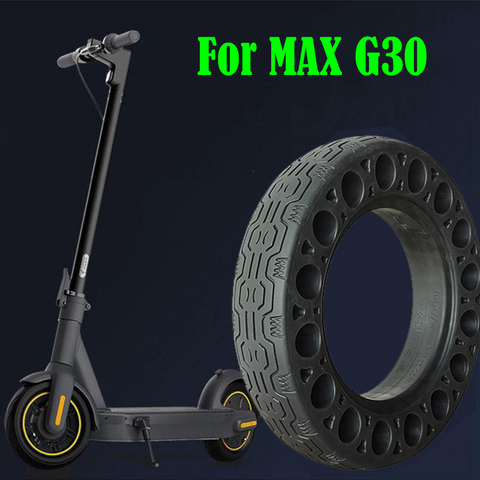 10 inch Non-Pneumatic Damping Rubber Tire For Ninebot MAX G30 Electric Scooter Accessories Solid Hollow Damping Rubber Tyre ► Photo 1/6