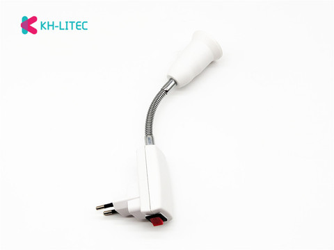 AC 100 - 240V E27 20CM Flexible Lamp Holder Light Lamp Bulb Holder White Flexible Converter On/Off Switch Adapter Socket EU Plug ► Photo 1/6