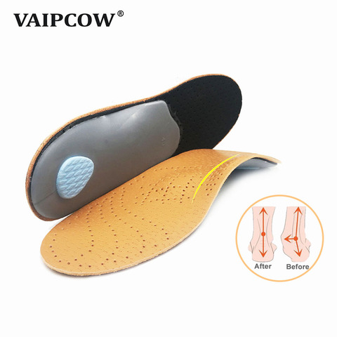 Leather orthotic insole for Flat Feet Arch Support orthopedic shoes sole Insoles for feet men and women and Children OX Leg ► Photo 1/6