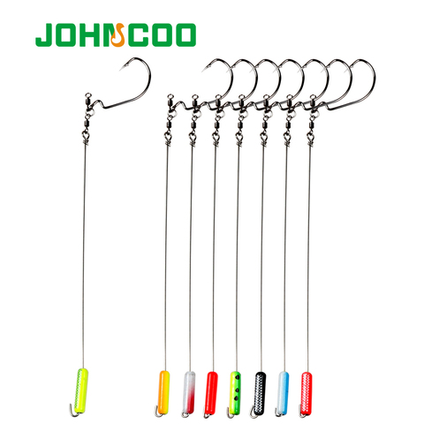 JOHNCOO 8pcs 10pcs Drop Punch Shot Rig Fshing Hook Weight Kit High Carbon Steel Crank Hook Swivels Sinkers for Bass Fshing ► Photo 1/6