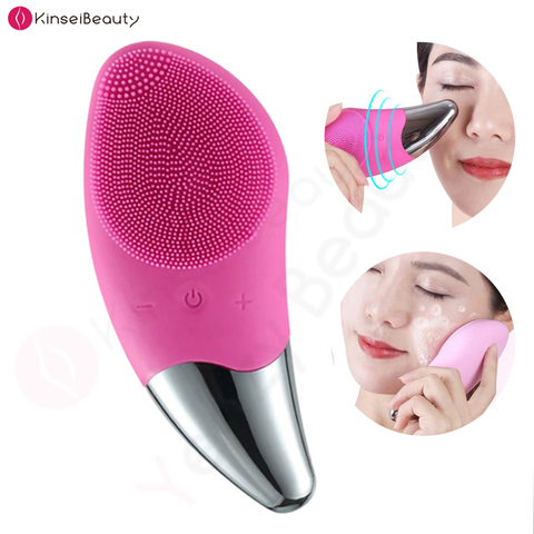 Mini Electric Facial Cleansing Brush Silicone Sonic Face Cleaner Deep Pore Cleaning Skin Massager Face Cleansing Brush Device ► Photo 1/6