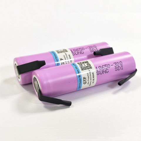 3000mah 100% capacity 3.7V 18650 battery for Samsung 30Q INR 18650 30Q 20A Rechargeable li-ion battery + DIY nicke ► Photo 1/6