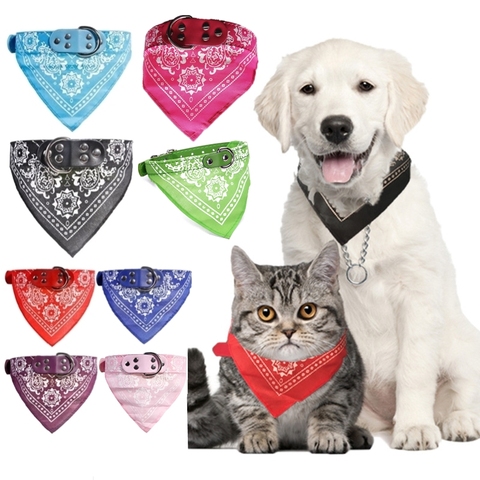 Cute Adjustable Small Dog Collars Puppy Pet Slobber Towel Outdoor Cat Collar Print Scarf Design Dog Collar Neckerchief ► Photo 1/6