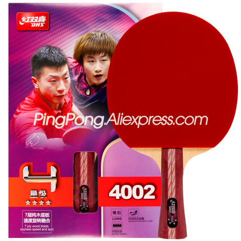DHS 4 Star Table Tennis Racket 4002 with Rubber (Hurricane 3) Original DHS 4-STAR Ping Pong Bat ► Photo 1/6