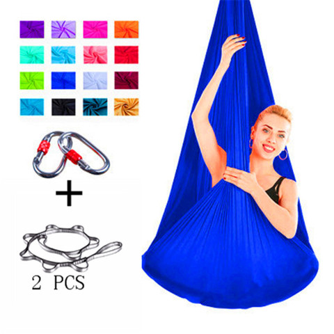 Elastic 5m aerial yoga hammock swing full set of the latest multi-functional anti-gravity yoga belt yoga training sports carbine ► Photo 1/6