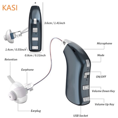 20 Channel Rechargeable Hearing Aid Digital Hearing Aids Adjustable Tone Sound Amplifier Portable Deaf Elderlyl Hearing Aid ► Photo 1/6