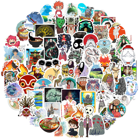 50pcs/pack Japanese anime Miyazaki Hayao Spirited Away Stickers For Refrigerator Car Helmet DIY Gift box Bicycle Guitar Notebook ► Photo 1/6