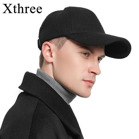 Xthree Solid Men's Baseball Cap Wool Spring Women Cap Bone Snapback Hat Gorras Hats for Women ► Photo 1/6
