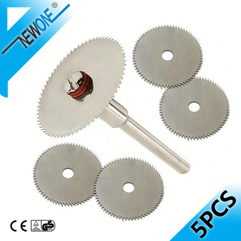 5pcs 22mm Stainless Steel  Mini Cricular Saw Blade Metal Wheel Cutting Disc with 3mm Fixed Rod Mandrel for Dremel Rotary Tools ► Photo 1/6