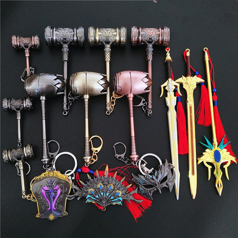 Anime Douro Mainland Keychain New Tang San Hao Tian Hammer Metal Key Chains Weapon Hammer Token Nice Fan Souvenir Gifts Jewelry ► Photo 1/6