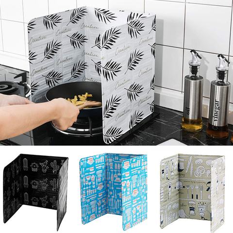 Foldable Kitchen Gas Stove Baffle Plate Board Aluminum Oil Splash-proof Protection Screen Heat-resistant Kichen Accessories ► Photo 1/6