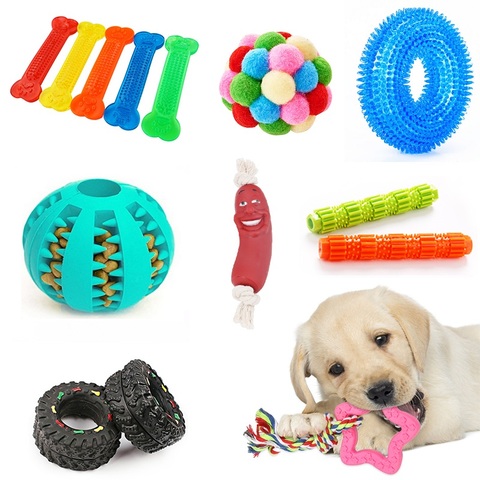 Dog Toys For Small Medium Dogs Pet Molar Tooth Cleaner Playing Training Squeaky Toy Dog Chew Toys Squeaky Pet Supplies Puppy 30 ► Photo 1/6