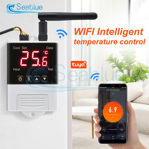AC 110V 220V DTC2201 DTC1201 Wireless WiFi Temperature Controller Thermostat DS18B20 NTC Sensor APP Control For Smart Home ► Photo 1/6