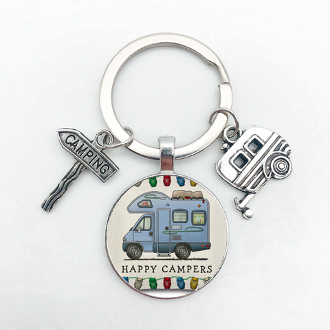 New Cute Camper Wagon Keychain, I Love Camping Keychain, Trailer Signpost Keychain, Vacation Travel Memorial Gift ► Photo 1/6