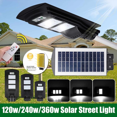 120W 240W 360W Remote Control LED Solar Street Light Radar PIR Motion Sensor Wall Timing Lamp Waterproof for Plaza Garden Yard ► Photo 1/6
