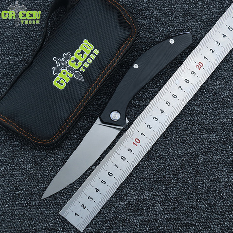 GREEN THORN SIGMA Flipper folding knife D2 blade G10 handle Outdoor camping hunting Survival kitchen fruit knives EDC tools ► Photo 1/6