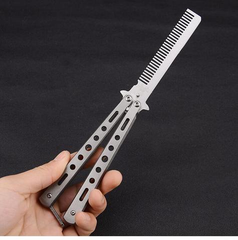 comb butterfly Stainless Steel Combs Foldable Knife Brushes Hair Trimmer Comb Brush Accessories butterfly Mens Pocket Knife Comb ► Photo 1/4