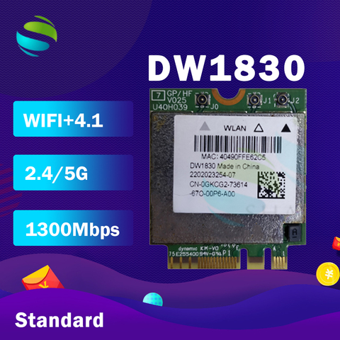 BCM943602BAED DW1830 ac NGFF 1300Mbps BT4.1 0HHKJD WiFi Wireless Network Card better than BCM94352Z DW1560 support mac os ► Photo 1/2