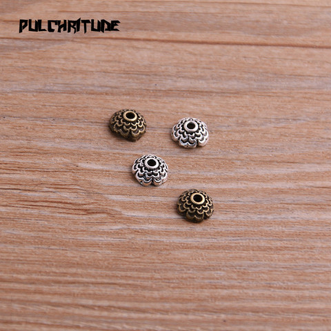  100pcs 3*7*7mm Two Color Receptacle Hollow MINI Flower DIY Spaced Jewelry Accessories Charms For Jewelry Making ► Photo 1/5